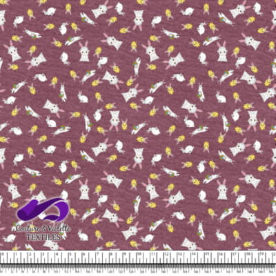 Easter - Cute ferrets with friends on hawthorn rose background