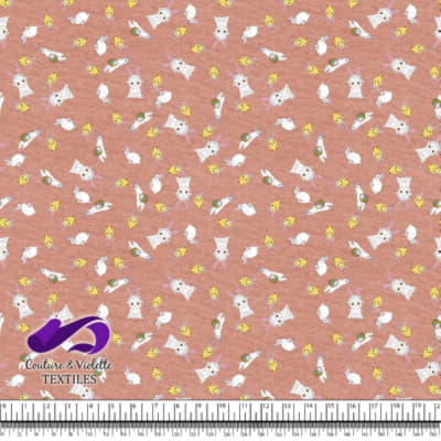 Easter - Cute ferrets with friends on muted clay background