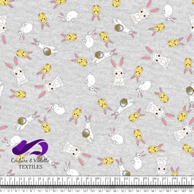 Easter - Cute ferrets with friends on white background