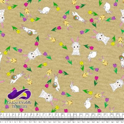 Easter - Ferrets and friends with tulips on dried moss background