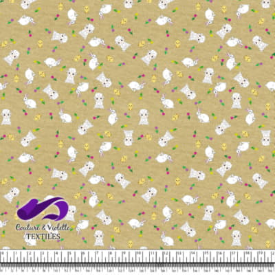 Easter - Cute animals on textured dried moss background