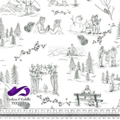 Toile de Jouy - Winter - Dark sage