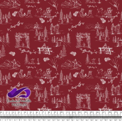 Toile de Jouy - Winter on winery background