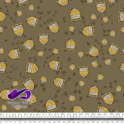 Winnie The Pooh - Honey on Martini olive background