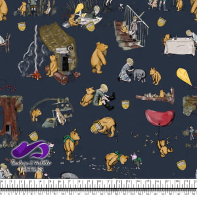 Winnie The Pooh - Story on Blueberry background