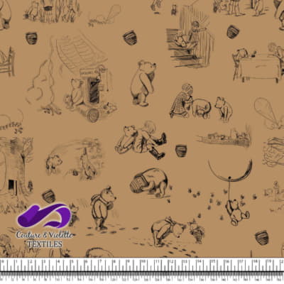 Winnie The Pooh - Gravures on Iced coffee background