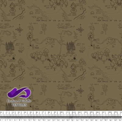 Winnie The Pooh - Map on Martini olive background