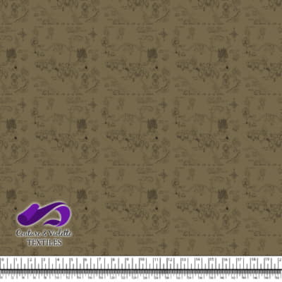 Winnie The Pooh - Map on Martini olive background