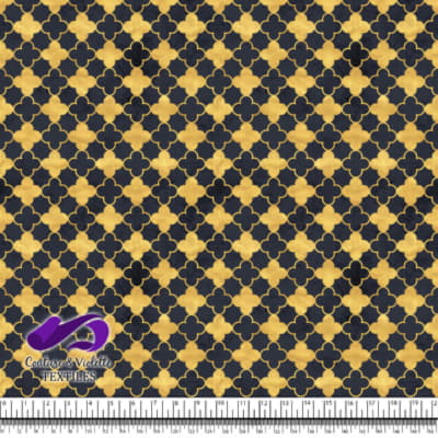 Geo art deco - Clovers gold - After midnight blue