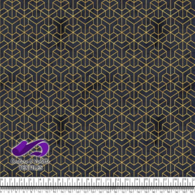 Geo art déco - Corner gold - After midnight blue