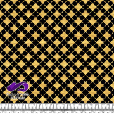 Geo art déco - Clovers Gold - Black