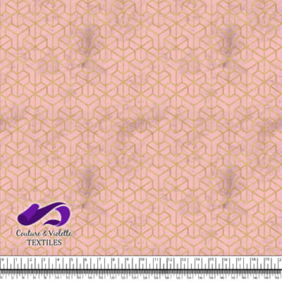 Geo art déco - Corner gold - First blush pink