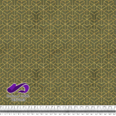 Geo art déco - Step corner gold - Olive