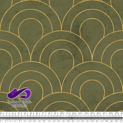 Geo art déco - Scales gold - Olive