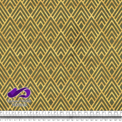 Geo art déco - Triangles gold - Olive