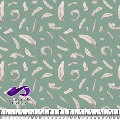 Wedgewood - Feathers - granite green