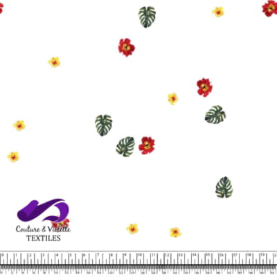 Tropical - hibiscus minimalist - White