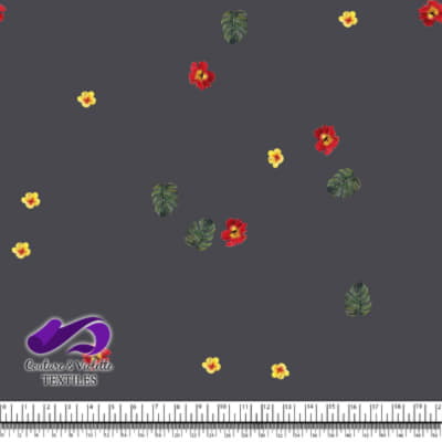 Tropical - hibiscus minimalist - Anthracite