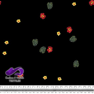 Tropical - hibiscus minimalist - Black