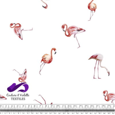 Tropical - Minimalist flamingo - White