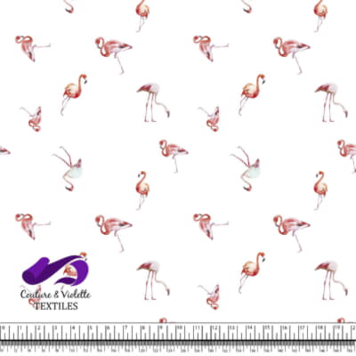 Tropical - Minimalist flamingo - White