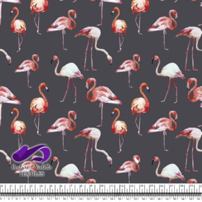 Tropical - Flamingos - Anthracite
