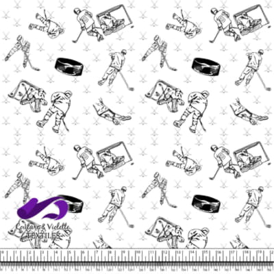 Ice Hockey Players and Puck Pattern