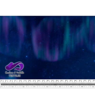 Night sky - Stars wiht purple aurora borealis