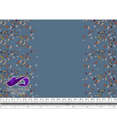 Butterfly - Border - Dusty blue