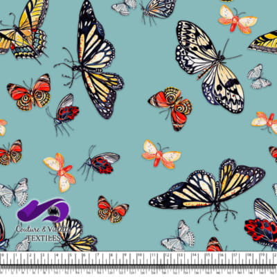 Butterflies - Dusty aqua