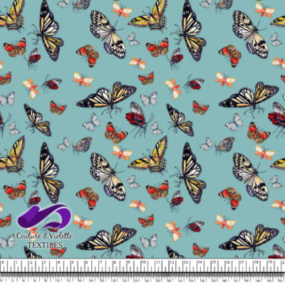 Butterflies - Dusty aqua