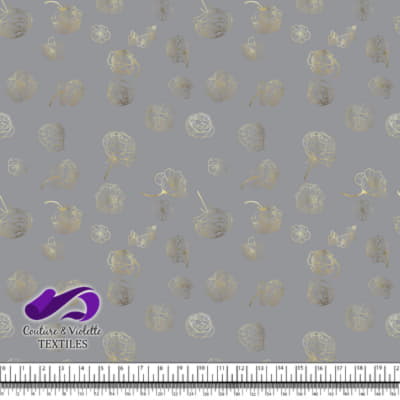 Autumn flowers - Gold - Ultimate gray