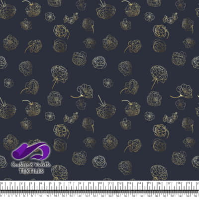 Autumn flowers - Gold - After midnight blue