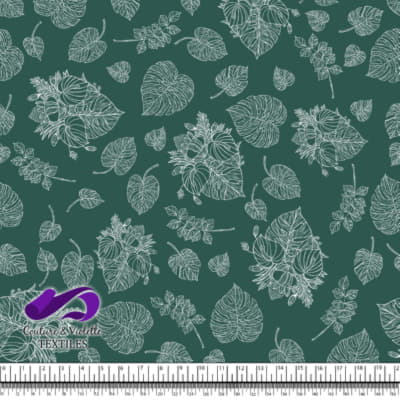 Monstera - Outline white - Gibson green