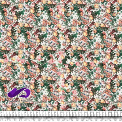 Microflowers - Peach roses on white background