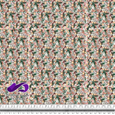 Microflowers - Peach roses on white background