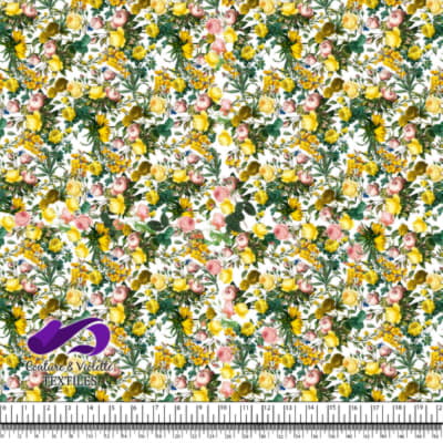 Microflowers - Yellow roses on white background