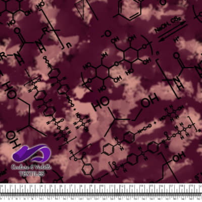 Techno - Molecules - Black on red background