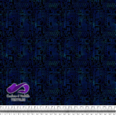 Techno - Circuit - Bleu sur fond noir