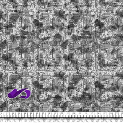 Techno - Circuit - Black on gray background